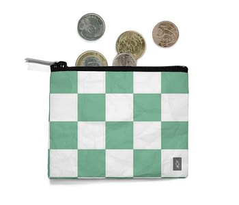 dobra - Porta Moedas - Bandeira quadriculada verde e branca