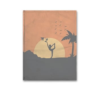 dobra - Capa Notebook - Sombras da natureza e yoga à luz do sol - laranja