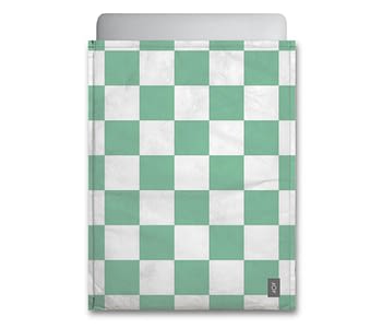 dobra - Capa Notebook - Bandeira quadriculada verde e branca