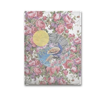 dobra - Capa Notebook - flores e pavões