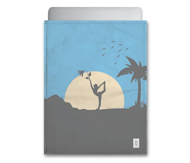 dobra - Capa Notebook - Sombras da natureza e yoga à luz do luar - azul