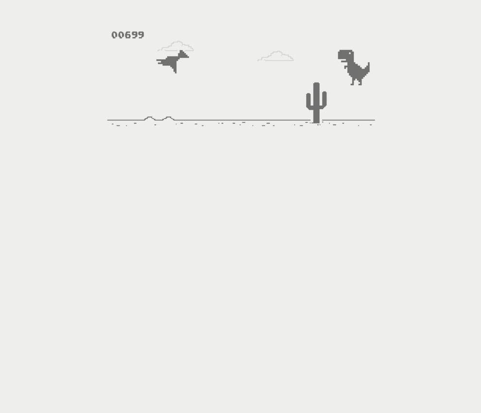 Google game dinossauro - ficou sem net, vamos jogar 