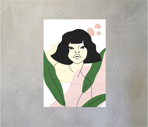 dobra - Lambe Autoadesivo - Woman and plants