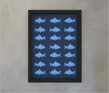dobra - Quadro - Peixes Azuis