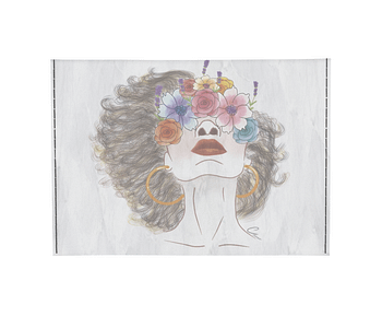 dobra - Porta Cartão - Flores e cabelo esvoaçante