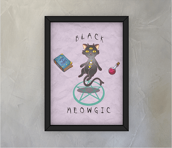 dobra - Quadro - Black Meowgic