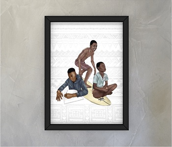 dobra - Quadro - três meninos lwandi