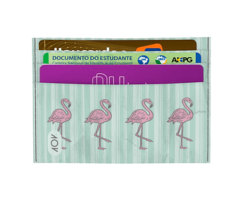dobra - Porta Cartão - Flamingos Fabulosos