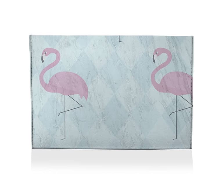 dobra porta cartao flamingos geometricos