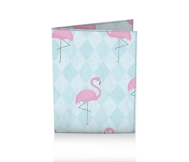 dobra passaporte flamingos geométricos