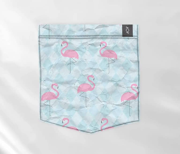 dobra bolso flamingos geométricos