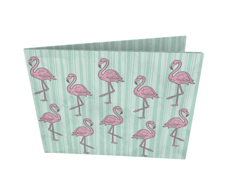 dobra - Nova Carteira Clássica - Flamingos Fabulosos