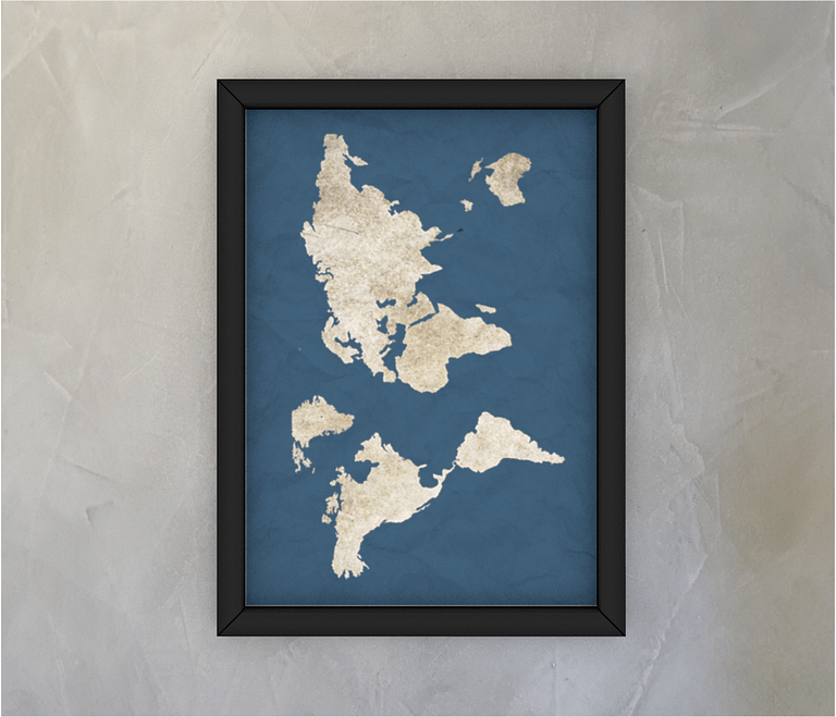 dobra - Quadro - mapa mundi azulzão